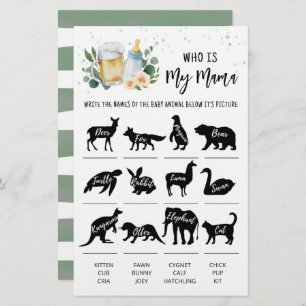 Papier Bébé vert brasse Qui est ma maman Jeu