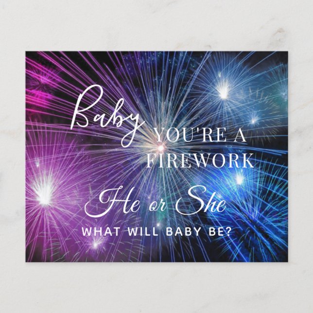 Papier Bébé vous êtes un feu d'artifice bleu rose sexe ré (Devant)