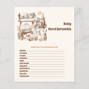Papier Bébé Word Scramble Baby shower Jeu