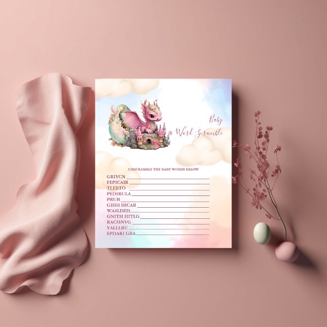 Papier Bébé Word Scramble Baby shower Jeu (Créateur téléchargé)
