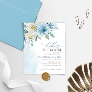 Papier Bébés BUDGET en Fleur Twins Douche Invitation