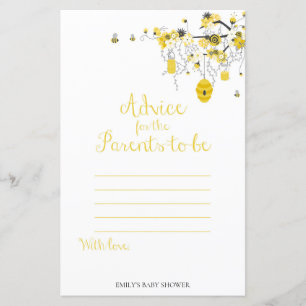 Papier Bee Baby shower Game - Conseils pour les parents à