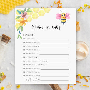 Papier Bee floral - Partie voeux pour bébé