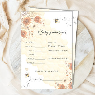 Papier Bee Honey Boho Baby shower Prédictions jeu amusant