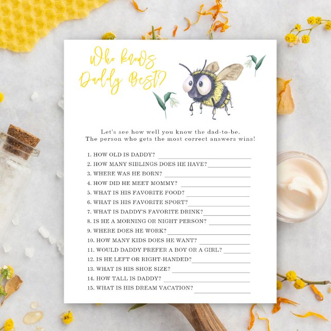 Papier Bee - Jeu Qui connaît le mieux papa (Créateur téléchargé)
