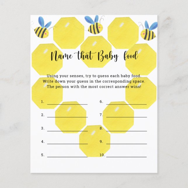 Papier Bee - Nom que bébé Food jeu de douche (Devant)