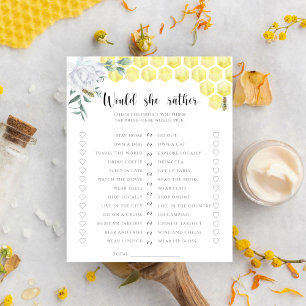 Papier Bee thème Voudrait-elle plutôt nuptiale douche jeu