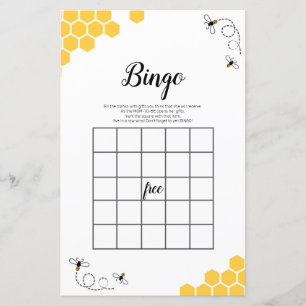 Papier Bee Watercolor Bingo Game
