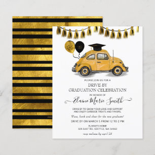 Papier Béetle Budget Drive By Graduation Invitation