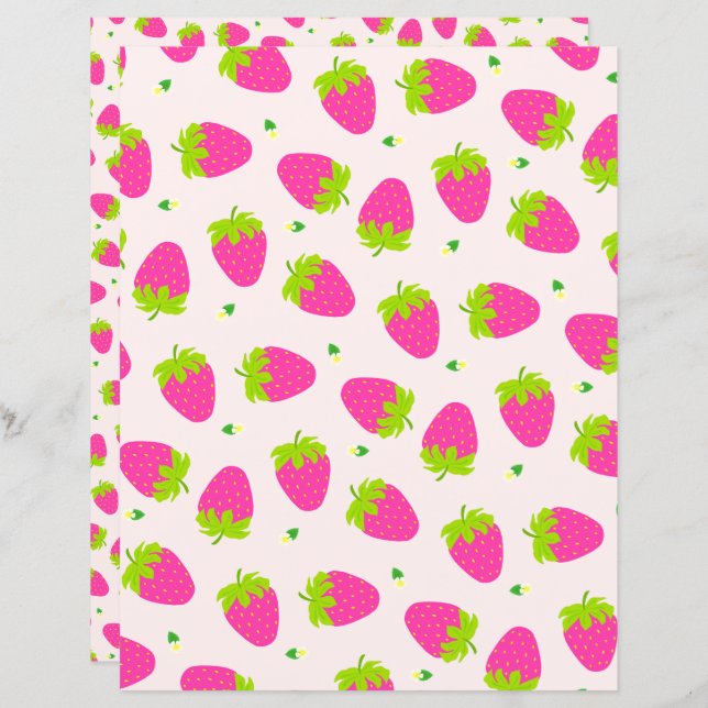 Papier Beige fraise (Devant / Derrière)