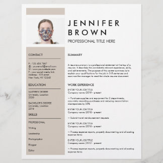 Papier Beige Minimal CV cv avec photo