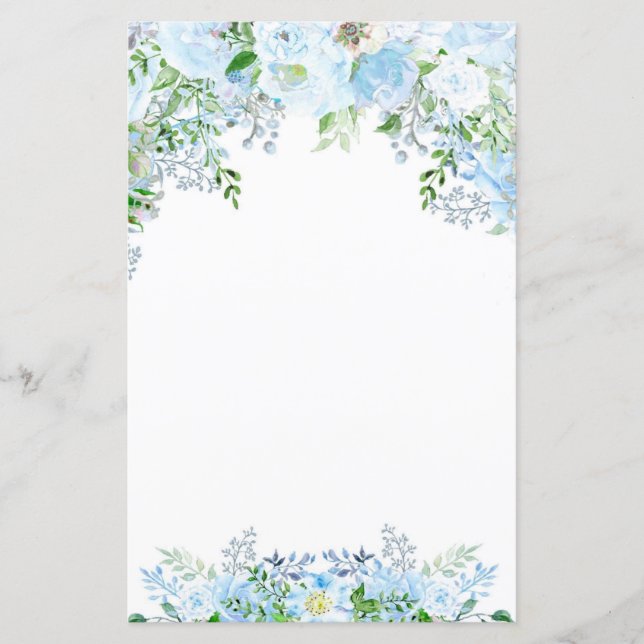 Papier Belle fleur bleue  (Devant)