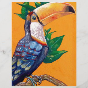 Papier Belle peinture d'oiseaux Toucan