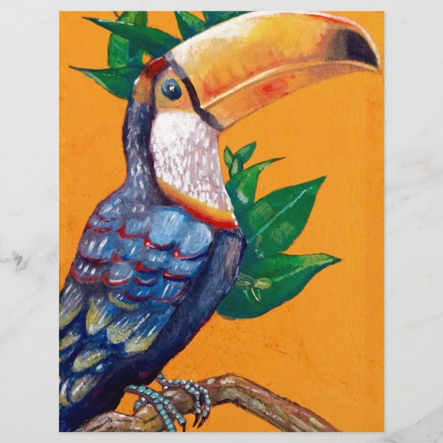 Papier Belle peinture d'oiseaux Toucan (Devant)