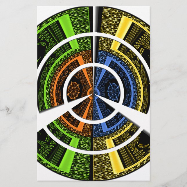 Papier Belles illustrations circulaires africaines coloré (Devant)