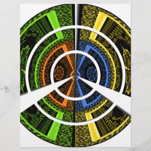 Papier Belles illustrations circulaires africaines coloré