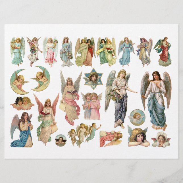 Papier Belles illustrations d'anges de la ferraille victo (Devant)