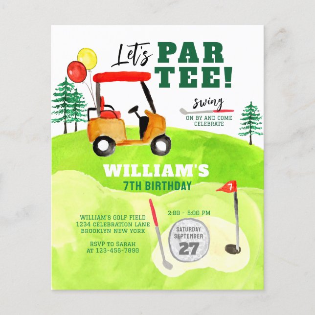 Papier BÉNÉFICIAIRE DU PARC DE Golf BUDGET Swing Par Anni (Devant)