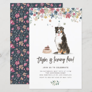 Papier Bernese Mountain Dog Anniversaire Fête Invitation