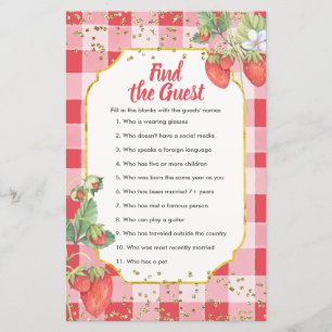 Papier Berry Sweet Strawberry Trouvez le jeu Invité Jeu S