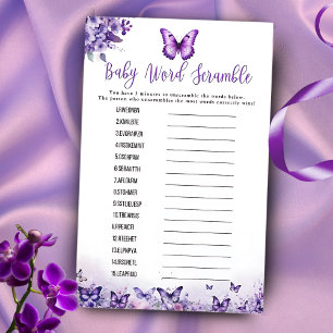 Papier Beurre Purple Word jeu Baby shower Scramble