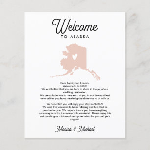 Papier Bienvenue à ALASKA   Lettre & Itinéraire TOUTE COU