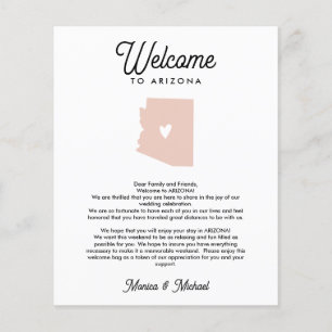 Papier Bienvenue à ARIZONA   Lettre & Itinéraire TOUTE CO
