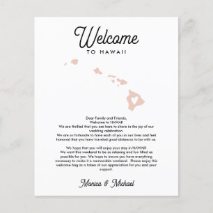 Papier Bienvenue à HAWAII Lettre & Itinéraire N'IMPORTE Q