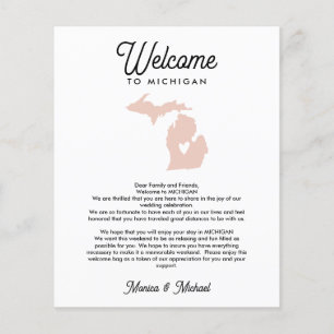 Papier Bienvenue à la lettre MICHIGAN & Itinéraire TOUTE 