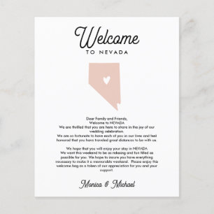 Papier Bienvenue à NEVADA Lettre & Itinéraire N'IMPORTE Q