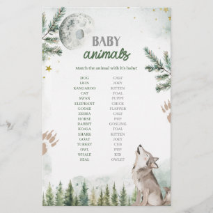 Papier Bienvenue dans le jeu d'animaux bébé loup de la fo