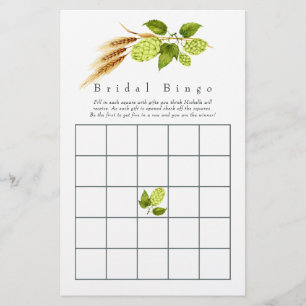 Papier Bière Willow Greenery Or Géométrique Bridal Bingo