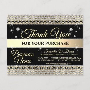 Papier Bijoux Paillettes Or Diamant Merci Pour Votre Comm