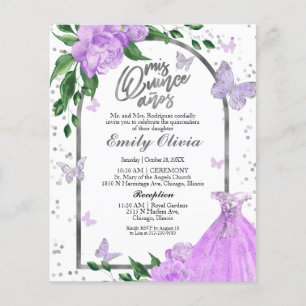 Papier Bilingue Quinceanera Papillons Budget Invitation