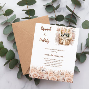 Papier Bimeau brunch beige Bridal Douche invitation
