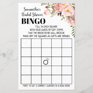 Papier Bingo anglais espagnol nuptiale jeu de douche mari