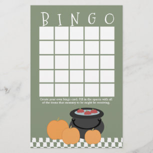 Papier Bingo Baby shower Halloween