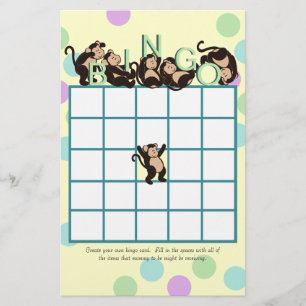 Papier Bingo Baby shower singe