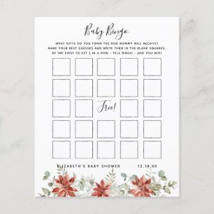 Papier Bingo Bébé   Jeu de Baby Shower Floral