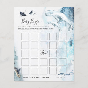 Papier Bingo Bébé Jeu de Baby Shower Océan