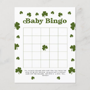 Papier Bingo Bébé Joyeux jour de la Saint-Patrick Vert Tr