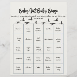 Papier Bingo bébé pour canard baby shower à thème