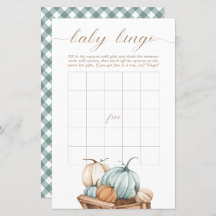 Papier Bingo Bébé - Rustique Automne Baby shower Automne