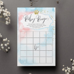 Papier Bingo bébé tendance   Jeu de Baby shower de révéla