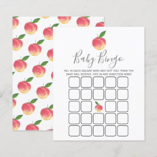 Papier Bingo de Baby shower de petite pêche douce