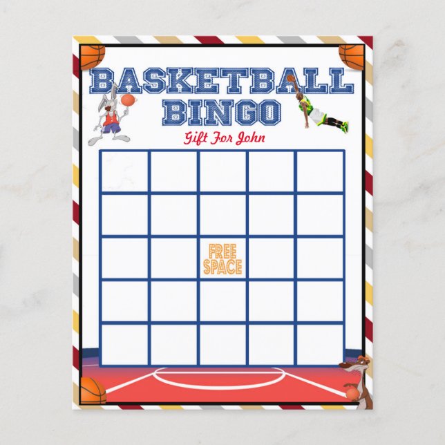 Papier Bingo de basket-ball - Jeux de Baby shower (Devant)