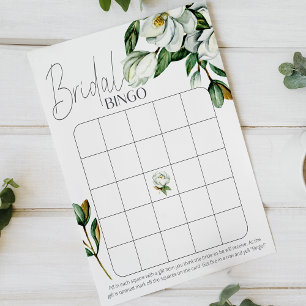 Papier Bingo de Fête des mariées Floral Rustique Magnolia