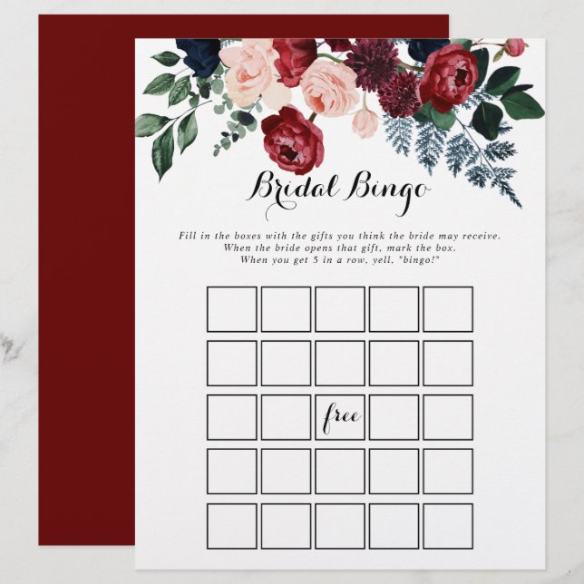 Papier Bingo de la marine rose de Bourgogne (Devant / Derrière)