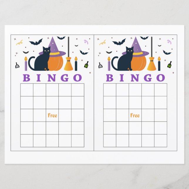 Papier Bingo d'Halloween (Devant)