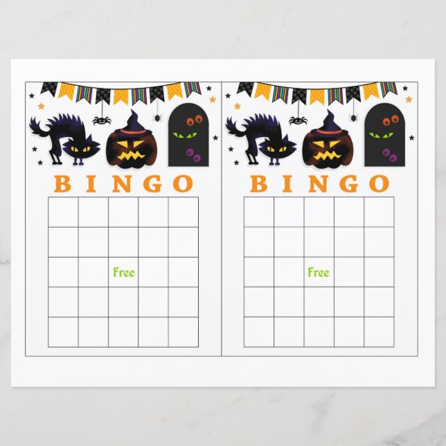Papier Bingo d'halloween fou (Devant)